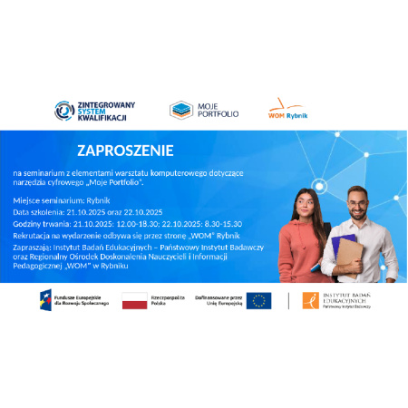 "Moje portfolio": zaproszenie na bezpłatne seminarium z elementami warsztatu komputerowego dot. narzędzia cyfrowego