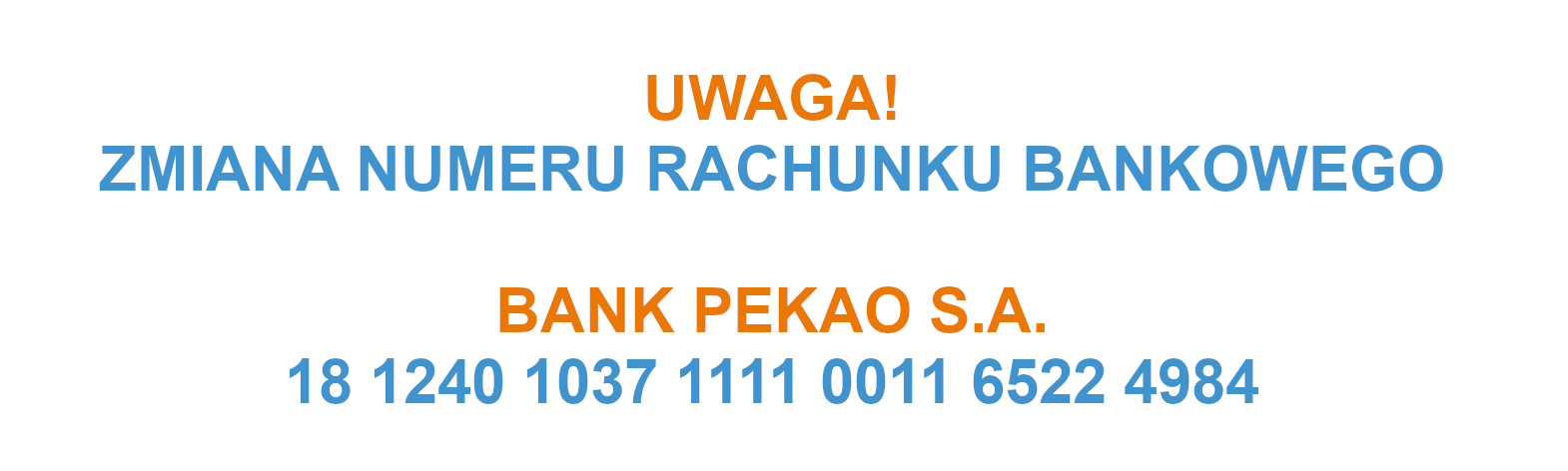 Zmiana konta bankowego